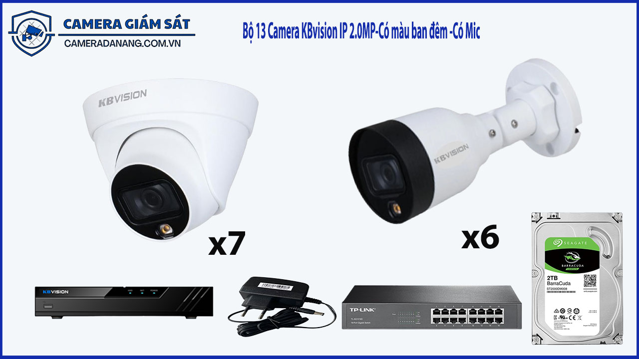 Bộ 13 Camera Kbvision IP 87
