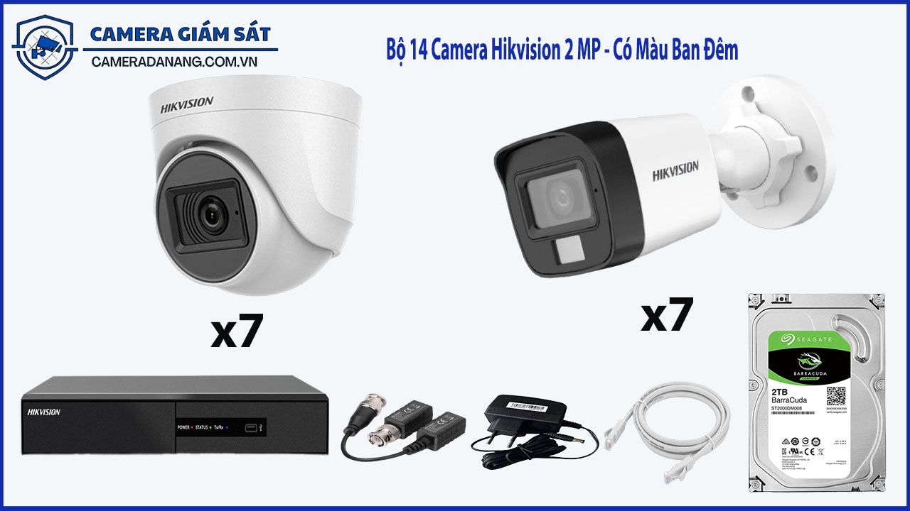 Bộ 14 camera Hikvision 2 MP - Có màu ban đêm21