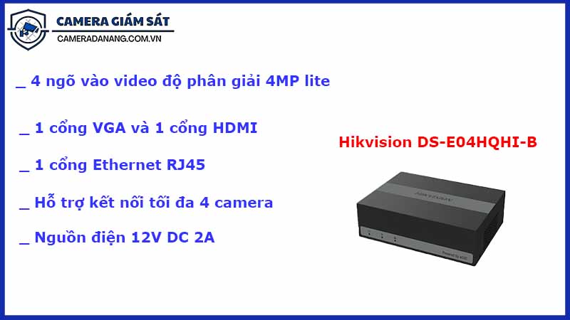 Đầu ghi hình Hybrid TVI-IP 4MP LITE kênh HIKVISION DS-E04HQHI-B-1