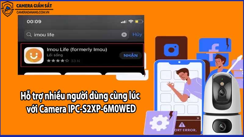 Hỗ trợ nhiều người dùng cùng lúc với Camera IPC-S2XP-6M0WED