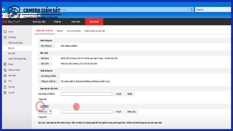 Hướng dẫn cập nhật firmware cho camera giám sát Hikvision IP 2MP​