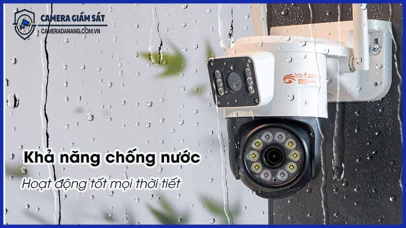 Camera Yoosee ngoài trời 2 mắt có chống nước tốt không?