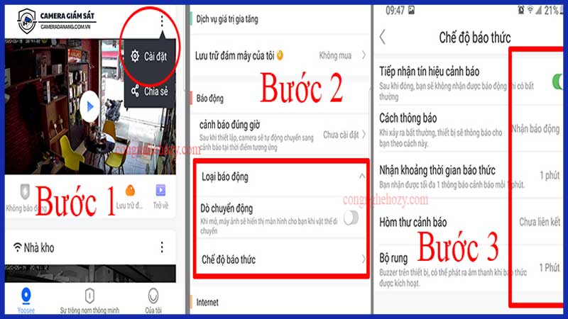 Cách bật tắt cảnh báo chuyển động trên camera Yoosee